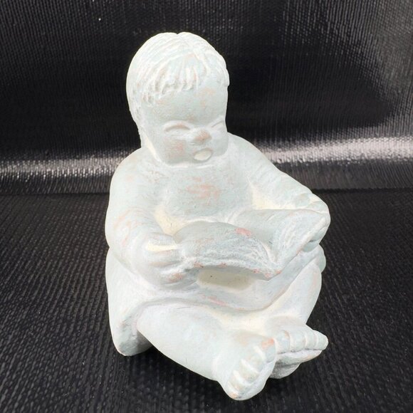 Vintage Isabel Bloom Girl Reading A Book Figurine Heavy Paperweight Figure Decor - Picture 11 of 11